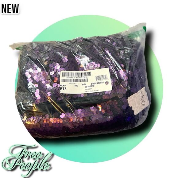 New NWT Free People Star Bright Sequin Two-Piece Crop Top & Midi Skirt - sz4 - Picture 5 of 5